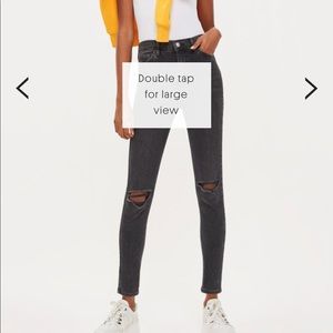 Topshop Jamie washed black - holes at knees